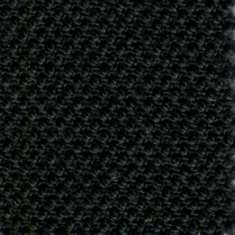 Steelcut fabric texture, deep black color, looped pile weave with nubby surface; text reads "bross > fabric (c) steelcut > col. 190".